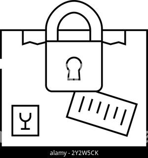 Vektordarstellung des Symbols für die versiegelte Frachtlinie Stock Vektor