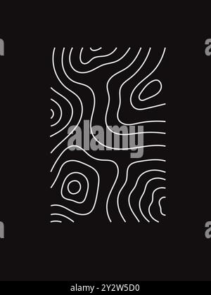 Topografische Karte. Geografisches Bergresistich. Hintergrund abstrakter Linien. Konturzuordnungen. Vektorabbildung. Stock Vektor