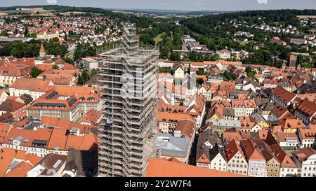 Aus der Vogelperspektive auf die Altstadt von Amberg, Bayern, Deutschland Stockfoto