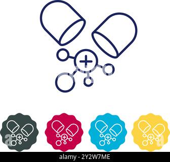Verpackungssymbol – angereichert mit mehreren Vitaminen – Lagersymbol als EPS 10-Datei Stock Vektor