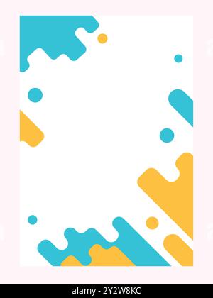 Vektorhintergrund mit Papierkarte und abstrakten bunten Formen. Hintergrundbild mit hellen Linien und Kreisen Stock Vektor