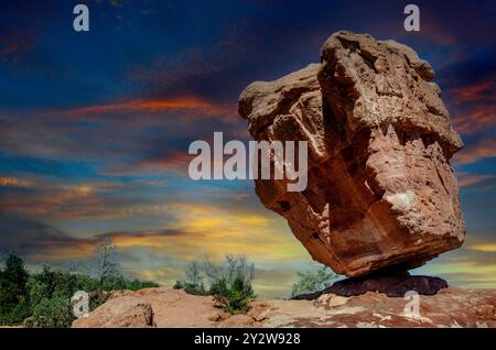 Sonnenuntergang im Garden of the Gods, Colorado Springs, Colorado Stockfoto