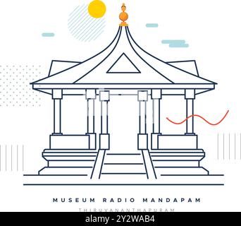 Museum Radio Mandapam - Thiruvananthapuram, Kerala - Stock Illustration als EPS 10 Datei Stock Vektor