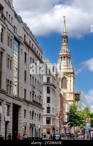 St Mary-le-Bow Church eine Kirche von England in der City of London, England, Cheapside, City of London, London, Großbritannien Stockfoto