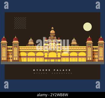 Mysore Palace - Amba Vilas Palace - Mysuru, Karnataka - Stock Illustration als EPS 10 Datei Stock Vektor