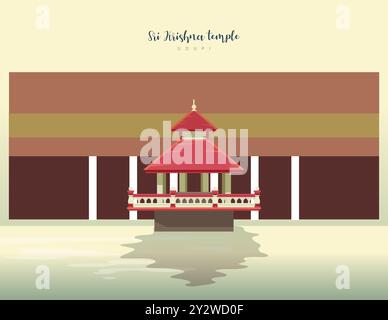 Sri Krishna Tempel Udupi - Stock Illustration als EPS 10 Datei Stock Vektor