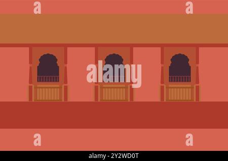 Jharokha – Window Elements – Stock Illustration als EPS 10-Datei Stock Vektor