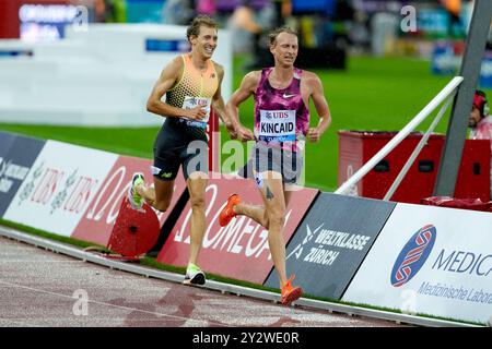 Zürich, Schweiz. September 2024. Zürich, Schweiz, 5. September 2024: William Kincaid (USA) während des 3000m Men Events in der Wanda Diamond League Weltklasse Zürich im Stadion Letzigrund in Zürich, Schweiz. (Daniela Porcelli/SPP) Credit: SPP Sport Press Photo. /Alamy Live News Stockfoto