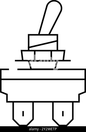 Vektordarstellung für Symbole der Schalterlinie ein-/ausschalten Stock Vektor