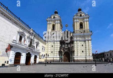 Basilika und Kloster von San Francisco in Lima Stockfoto