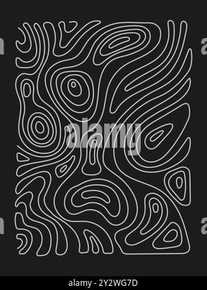 Topografische Karte. Geografisches Bergresistich. Hintergrund abstrakter Linien. Konturzuordnungen. Vektorabbildung. Stock Vektor