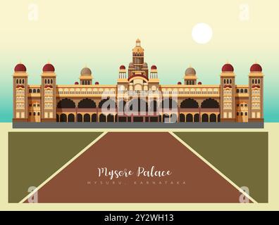 Mysore Palace - Amba Vilas Palace - Mysuru, Karnataka - Stock Illustration als EPS 10 Datei Stock Vektor