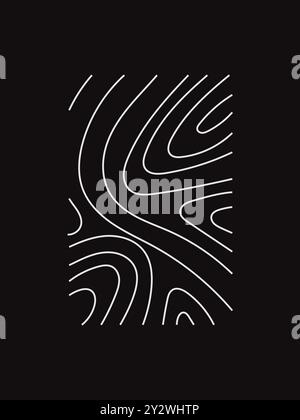 Topografische Karte. Geografisches Bergresistich. Hintergrund abstrakter Linien. Konturzuordnungen. Vektorabbildung. Stock Vektor