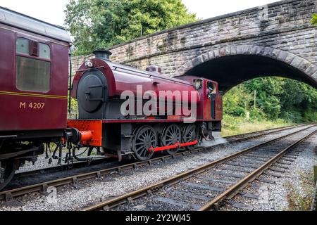 W Bagnall 0-6-0T: 68012 'The Duke', eine erhaltene Dampflokomotive, die auf der Ecclesbourne Valley Railway betrieben wird. Stockfoto