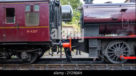 W Bagnall 0-6-0T: 68012 'The Duke', eine erhaltene Dampflokomotive, die auf der Ecclesbourne Valley Railway betrieben wird. Stockfoto