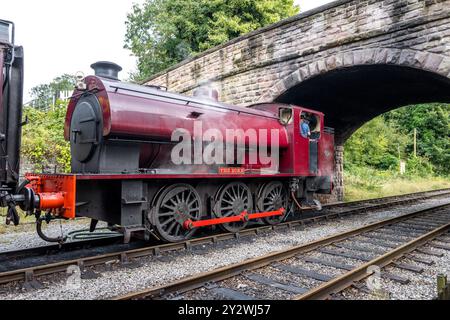 W Bagnall 0-6-0T: 68012 'The Duke', eine erhaltene Dampflokomotive, die auf der Ecclesbourne Valley Railway betrieben wird. Stockfoto