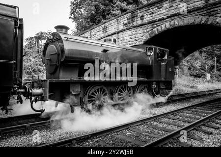 W Bagnall 0-6-0T: 68012 'The Duke', eine erhaltene Dampflokomotive, die auf der Ecclesbourne Valley Railway betrieben wird. Stockfoto