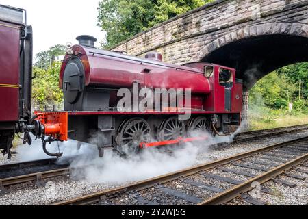 W Bagnall 0-6-0T: 68012 'The Duke', eine erhaltene Dampflokomotive, die auf der Ecclesbourne Valley Railway betrieben wird. Stockfoto