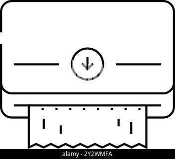 Abbildung des Symbols für Serviettenspender-Linie Stock Vektor