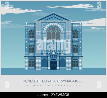 Mumbais Vintage Keneseth Eliyahoo Synagoge – Stockbild als EPS 10 Datei Stock Vektor