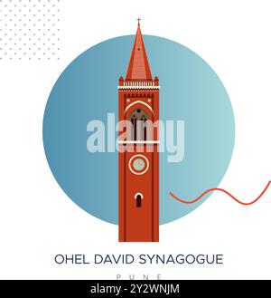 Ohel David Synagoge – Pune Maharashtra – Stock Illustration als EPS 10 Datei Stock Vektor