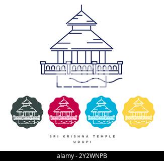 Sri Krishna Tempel Udupi - Stock Illustration als EPS 10 Datei Stock Vektor