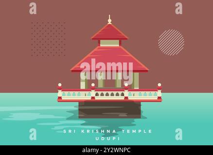 Sri Krishna Tempel Udupi - Stock Illustration als EPS 10 Datei Stock Vektor