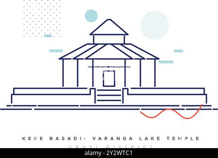 Kere Basadi- Varanga Lake Jain Tempel – Stockbild als EPS 10 Datei Stock Vektor