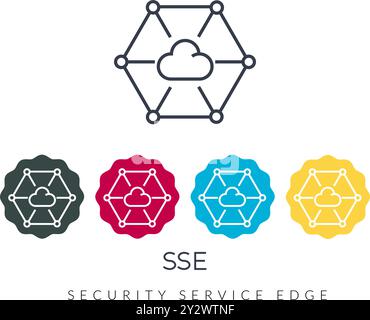 Security Service Edge – SSE-Symbol – Abbildung als EPS 10-Datei Stock Vektor