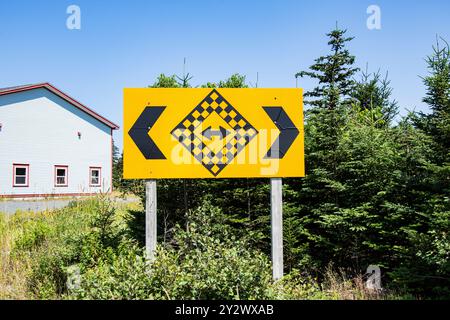 Verkehrsschild auf der NL 70 in Cupids, Neufundland & Labrador, Kanada Stockfoto