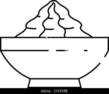 wasabi Sauce Linie Symbol Vektor Illustration schwarz Stock Vektor