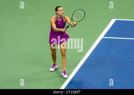 Aryna Sabalenka (BLR) Gewinnerin der Women's Singles Championships bei den US Open Tennis 2024. Stockfoto