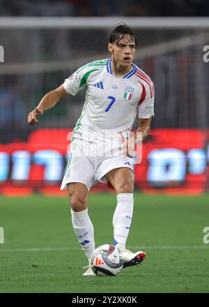 Budapest, Ungarn. September 2024. Samuele Ricci aus Italien während des Spiels der UEFA Nations League in der Bozsik Arena in Budapest. Der Bildnachweis sollte lauten: Jonathan Moscrop/Sportimage Credit: Sportimage Ltd/Alamy Live News Stockfoto