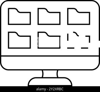 Ordner der Liniendarstellung des Betriebssystems Stock Vektor
