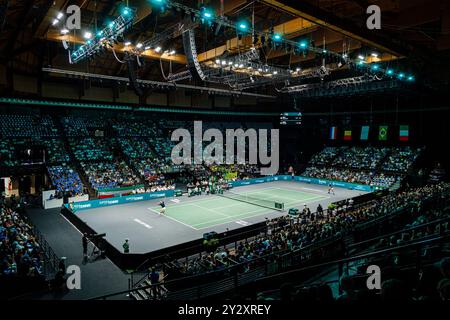 Bologna, Italien. September 2024. Die Unipol Arena in Bologna wird ab 2022 am 11. September 2024 die Gruppenphase des Davis Cup Finals in Bologna, Italien, ausstellen. Quelle: Massimiliano Donati/Alamy Live News Stockfoto