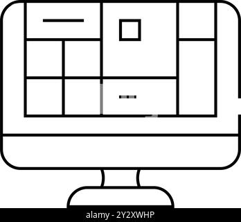 Tabelle der Symboldarstellung der Betriebssystemlinie Stock Vektor