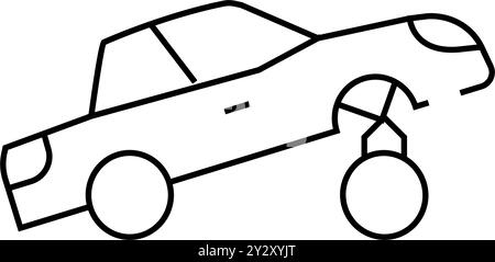 Auto Rapper Linie Symbol Vektor Illustration flach Stock Vektor