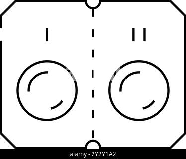 Pillen, die in zwei Dosen geteilt Linie Symbol Vektor-Illustration Stock Vektor