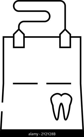 Vektordarstellung für Dental Wipe Line Icon flach Stock Vektor