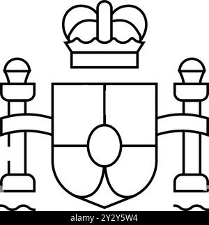Blazon spanien Linie Symbol Vektor Illustration Stock Vektor
