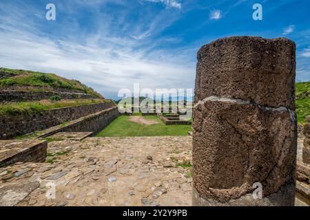 Die Ruinen von Monte Alban, einer großen archäologischen Stätte in Oaxaca, Mexiko Stockfoto