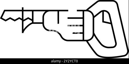 Vektordarstellung der Werkzeugleitung der Säbelsäge Stock Vektor
