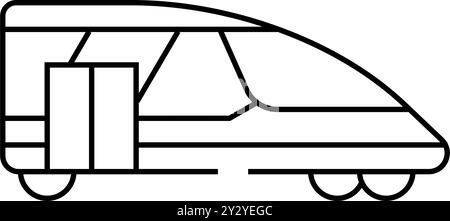 Vektorgrafik für Symbole der Linie des Zugverkehrs Stock Vektor