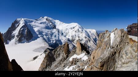 Le Mont Blanc ab l'Aigluille du Midi Stockfoto