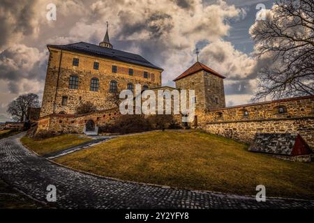 Oslo - 12. Februar 2023: Die historische epische Festung Akershus i Oslo, Norwegen Stockfoto