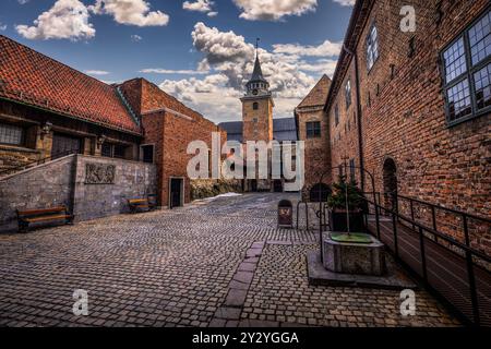 Oslo - 12. Februar 2023: Die historische epische Festung Akershus i Oslo, Norwegen Stockfoto