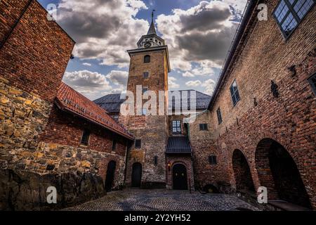 Oslo - 12. Februar 2023: Die historische epische Festung Akershus i Oslo, Norwegen Stockfoto