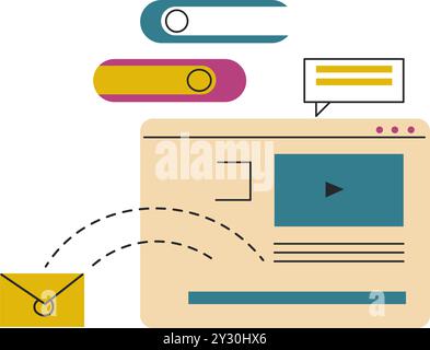 Benutzeroberflächenkonstruktion mit Elementen Stock Vektor