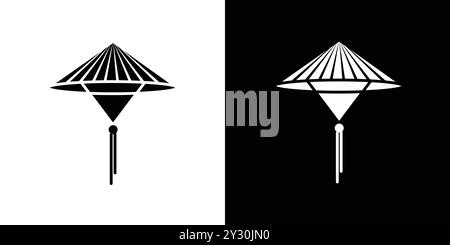 Bambushut Symbol Vektor Logo Set Kollektion oder Bundle Pack Gruppe Stock Vektor