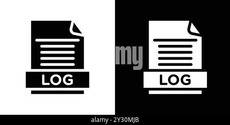 Logdateisymbol Vektor-Logo Set Collection oder Bundle Pack Group Stock Vektor